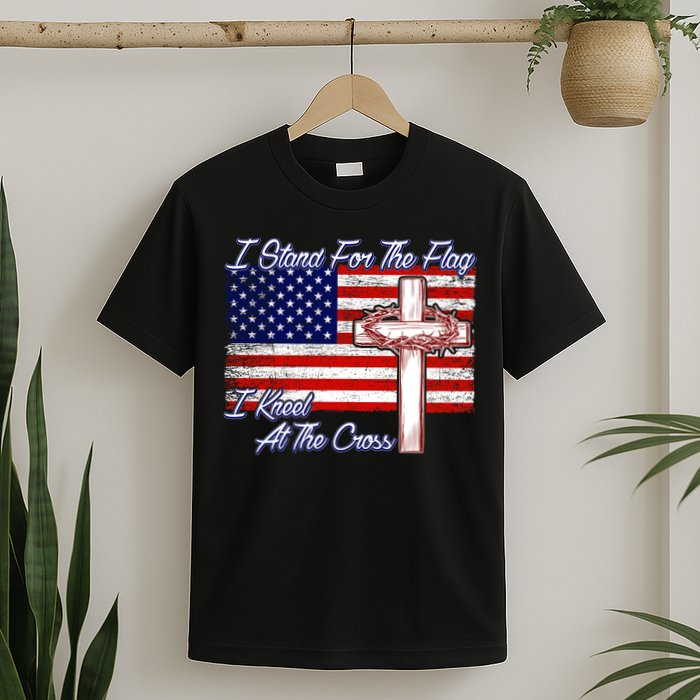 I Stand For The Flag I Kneel For The Cross Crown Of Thorns T-Shirt