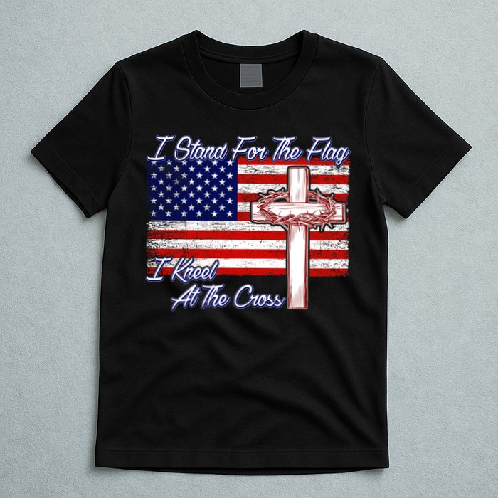 I Stand For The Flag I Kneel For The Cross Crown Of Thorns T-Shirt