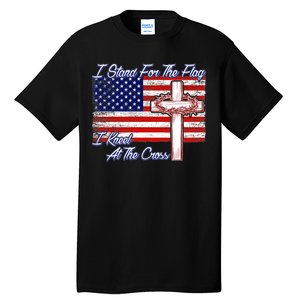 I Stand For The Flag I Kneel For The Cross Crown Of Thorns Tall T-Shirt