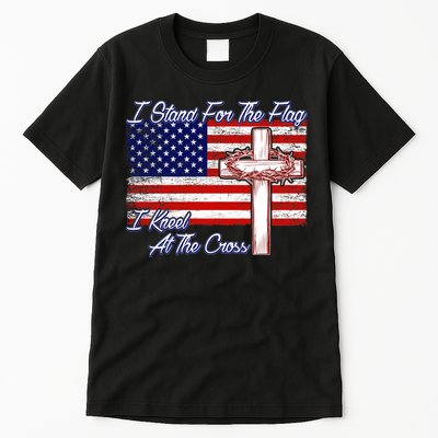I Stand For The Flag I Kneel For The Cross Crown Of Thorns Tall T-Shirt