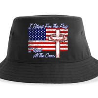 I Stand For The Flag I Kneel For The Cross Crown Of Thorns Sustainable Bucket Hat