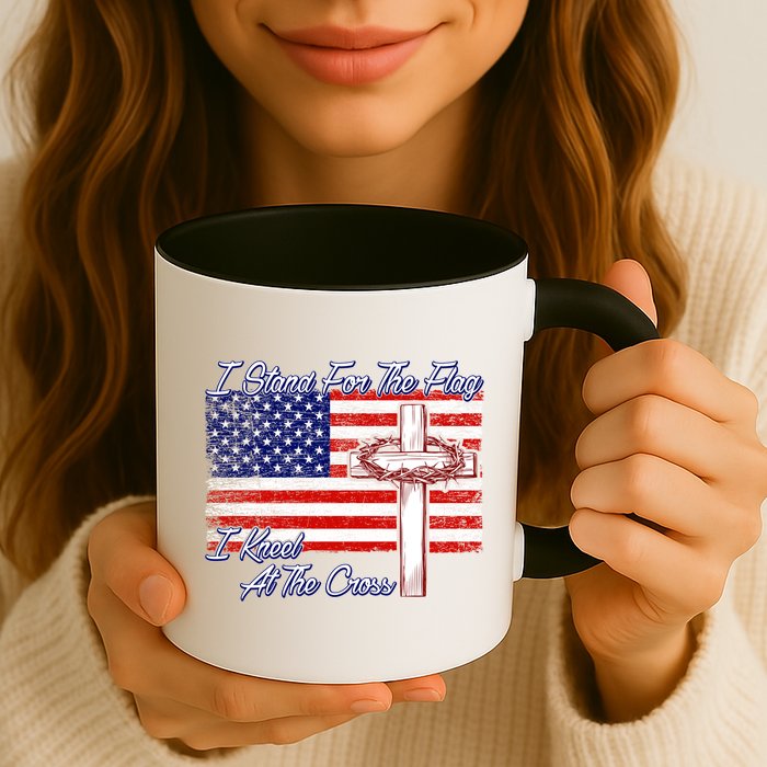 I Stand For The Flag I Kneel For The Cross Crown Of Thorns Mug