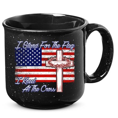 I Stand For The Flag I Kneel For The Cross Crown Of Thorns 15oz Campfire Ceramic Mug