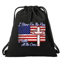 I Stand For The Flag I Kneel For The Cross Crown Of Thorns Drawstring Bag