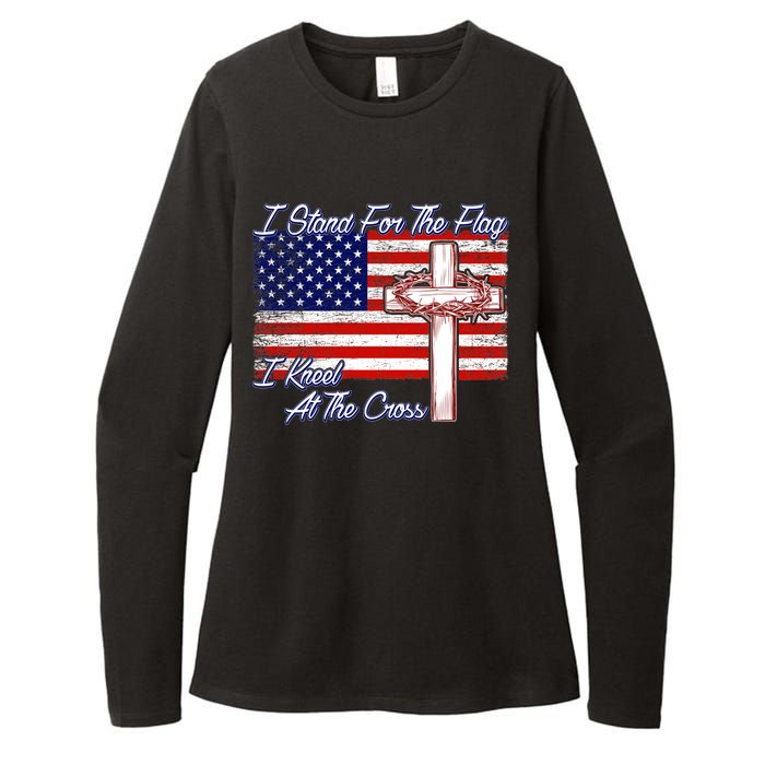 I Stand For The Flag I Kneel For The Cross Crown Of Thorns Womens CVC Long Sleeve Shirt