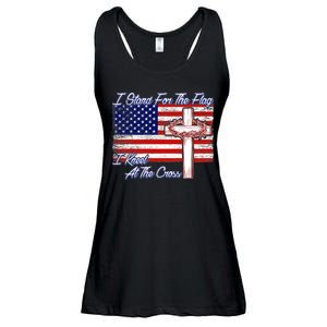 I Stand For The Flag I Kneel For The Cross Crown Of Thorns Ladies Essential Flowy Tank