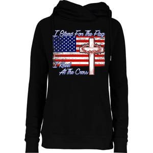 I Stand For The Flag I Kneel For The Cross Crown Of Thorns Womens Funnel Neck Pullover Hood