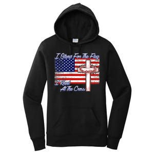 I Stand For The Flag I Kneel For The Cross Crown Of Thorns Women's Pullover Hoodie