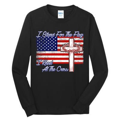 I Stand For The Flag I Kneel For The Cross Crown Of Thorns Tall Long Sleeve T-Shirt