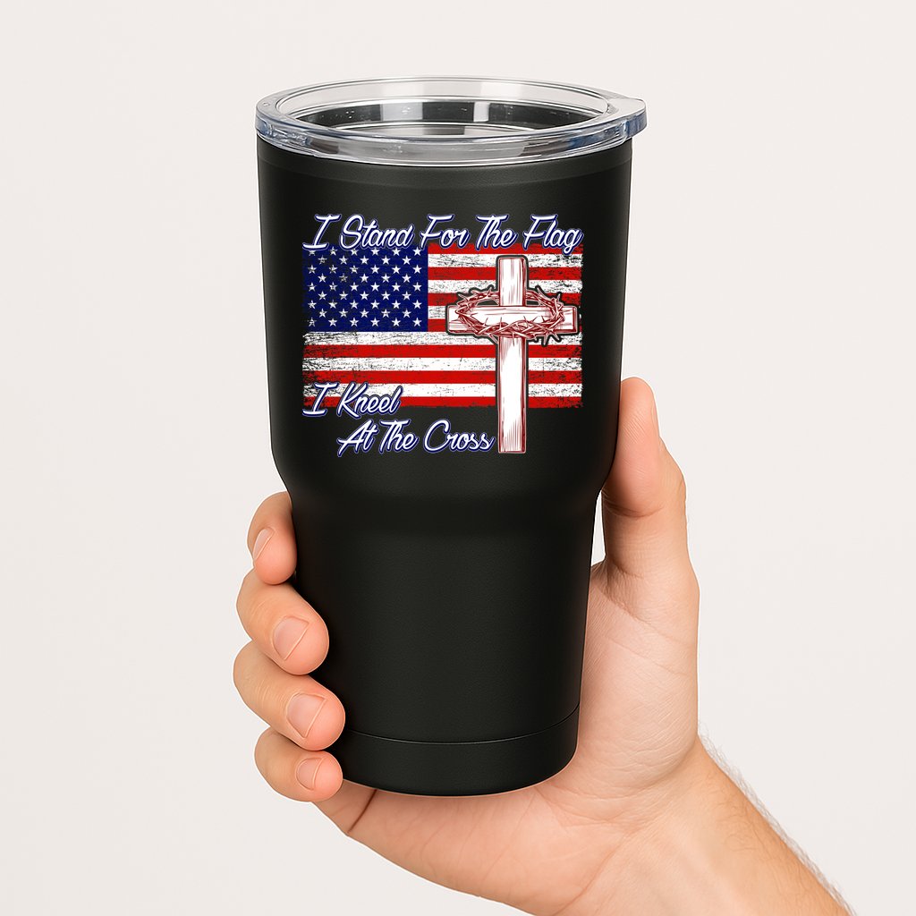 I Stand For The Flag I Kneel For The Cross Crown Of Thorns Tumbler