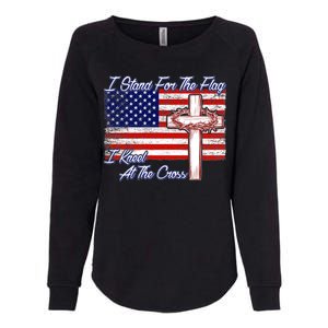 I Stand For The Flag I Kneel For The Cross Crown Of Thorns Womens California Wash Sweatshirt