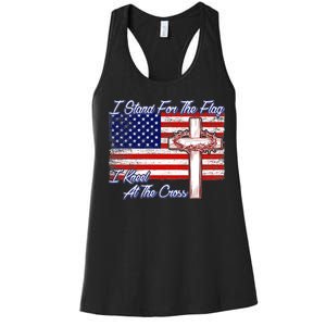 I Stand For The Flag I Kneel For The Cross Crown Of Thorns Women's Racerback Tank