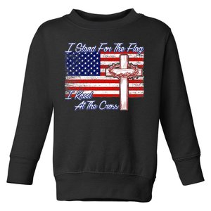 I Stand For The Flag I Kneel For The Cross Crown Of Thorns Toddler Sweatshirt