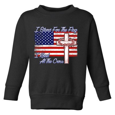 I Stand For The Flag I Kneel For The Cross Crown Of Thorns Toddler Sweatshirt