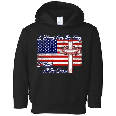 I Stand For The Flag I Kneel For The Cross Crown Of Thorns Toddler Hoodie