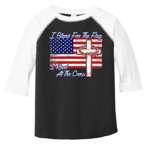 I Stand For The Flag I Kneel For The Cross Crown Of Thorns Toddler Fine Jersey T-Shirt