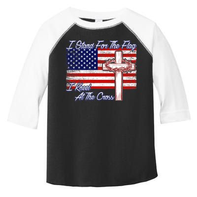 I Stand For The Flag I Kneel For The Cross Crown Of Thorns Toddler Fine Jersey T-Shirt