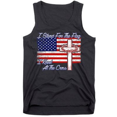 I Stand For The Flag I Kneel For The Cross Crown Of Thorns Tank Top