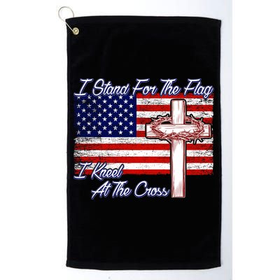 I Stand For The Flag I Kneel For The Cross Crown Of Thorns Golf Towel