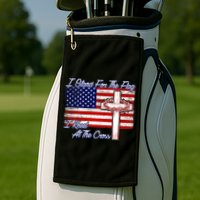 I Stand For The Flag I Kneel For The Cross Crown Of Thorns Golf Towel