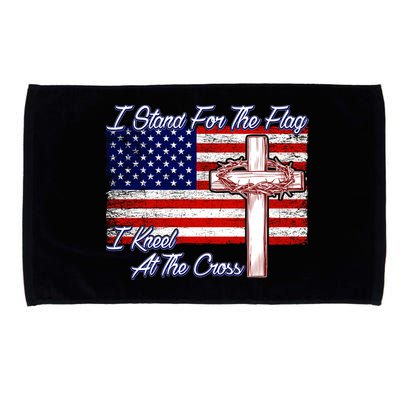 I Stand For The Flag I Kneel For The Cross Crown Of Thorns Microfiber Hand Towel