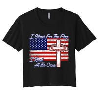 I Stand For The Flag I Kneel For The Cross Crown Of Thorns Crop Top