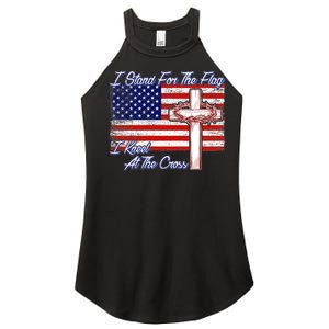 I Stand For The Flag I Kneel For The Cross Crown Of Thorns Women's Perfect Tri Rocker Tank