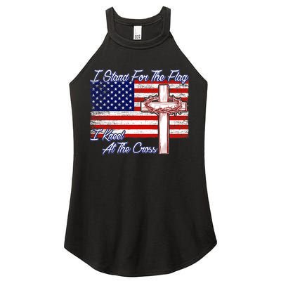 I Stand For The Flag I Kneel For The Cross Crown Of Thorns Women's Perfect Tri Rocker Tank
