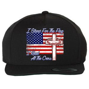 I Stand For The Flag I Kneel For The Cross Crown Of Thorns Wool Snapback Cap