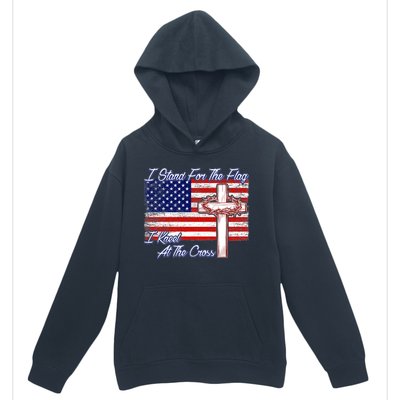 I Stand For The Flag I Kneel For The Cross Crown Of Thorns Urban Pullover Hoodie