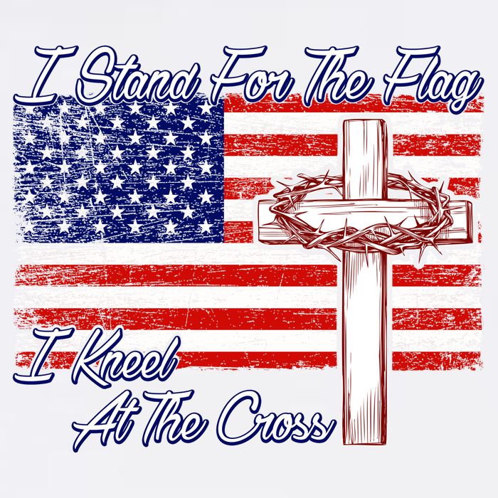 I Stand For The Flag I Kneel For The Cross Crown Of Thorns Garment-Dyed Sweatshirt