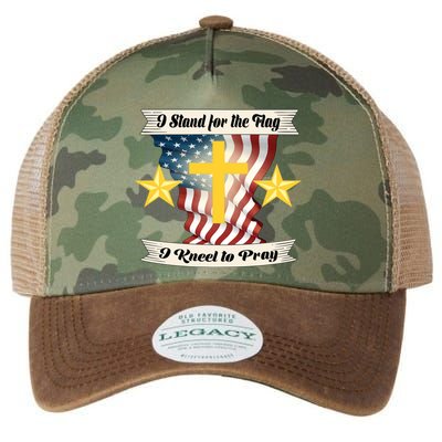 I Stand For The Flag I kneel To Pray America Legacy Tie Dye Trucker Hat