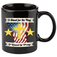 I Stand For The Flag I kneel To Pray America 11oz C Handle Ceramic Mug