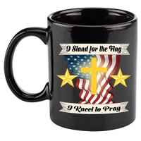 I Stand For The Flag I kneel To Pray America 11oz C Handle Ceramic Mug