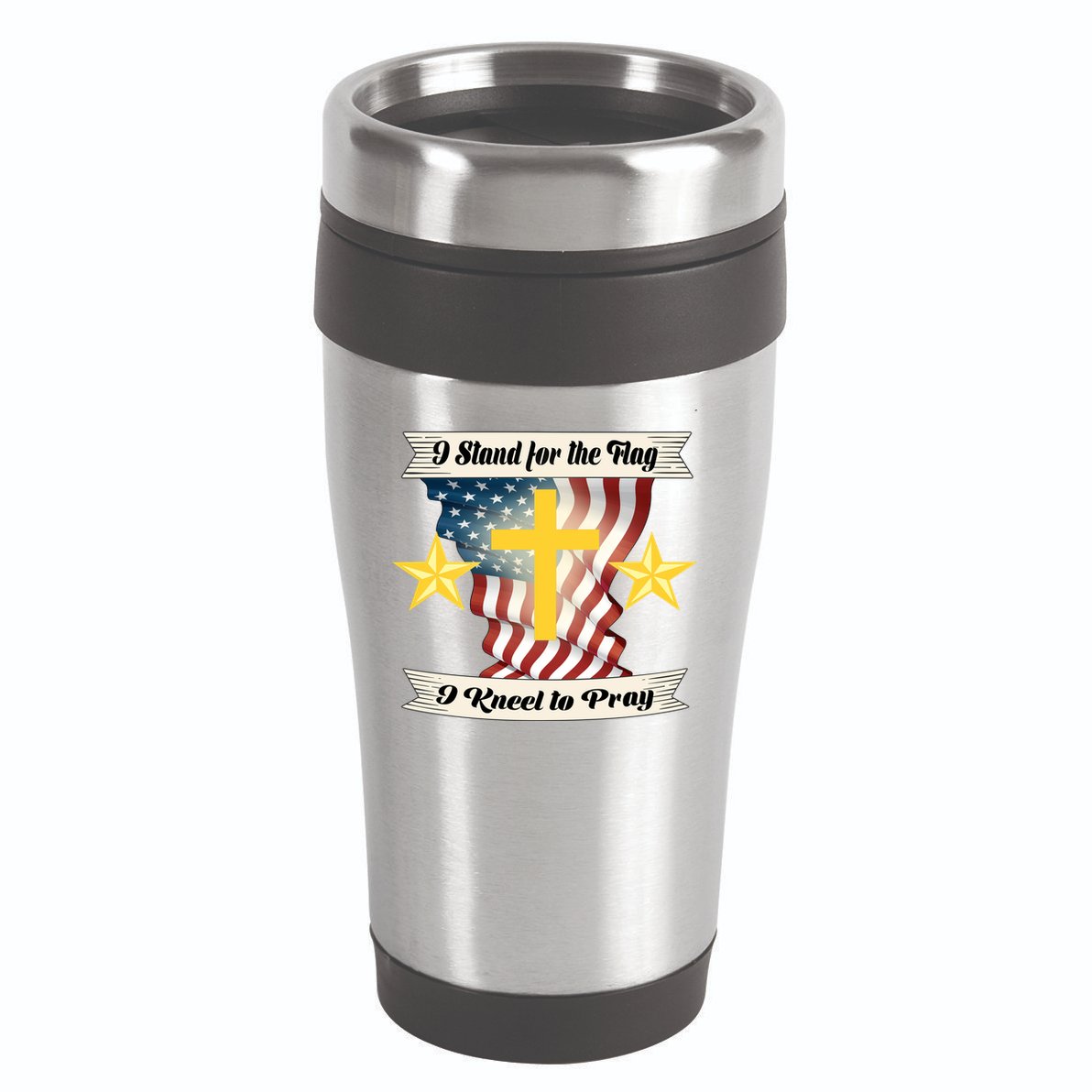 I Stand For The Flag I kneel To Pray America 16oz Travel Tumbler