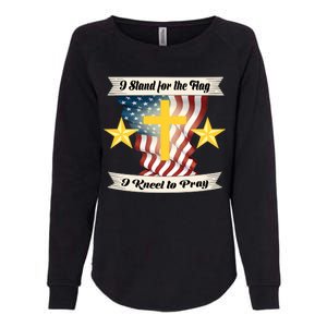 I Stand For The Flag I kneel To Pray America Womens California Wash Sweatshirt