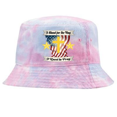 I Stand For The Flag I kneel To Pray America Tie-Dyed Bucket Hat