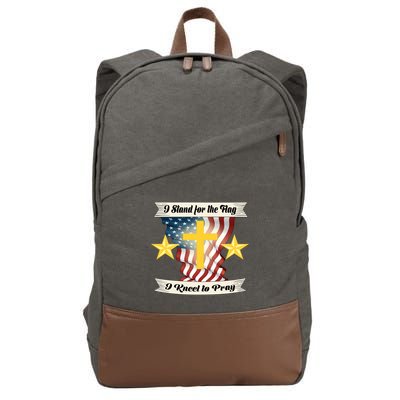 I Stand For The Flag I kneel To Pray America Cotton Canvas Backpack