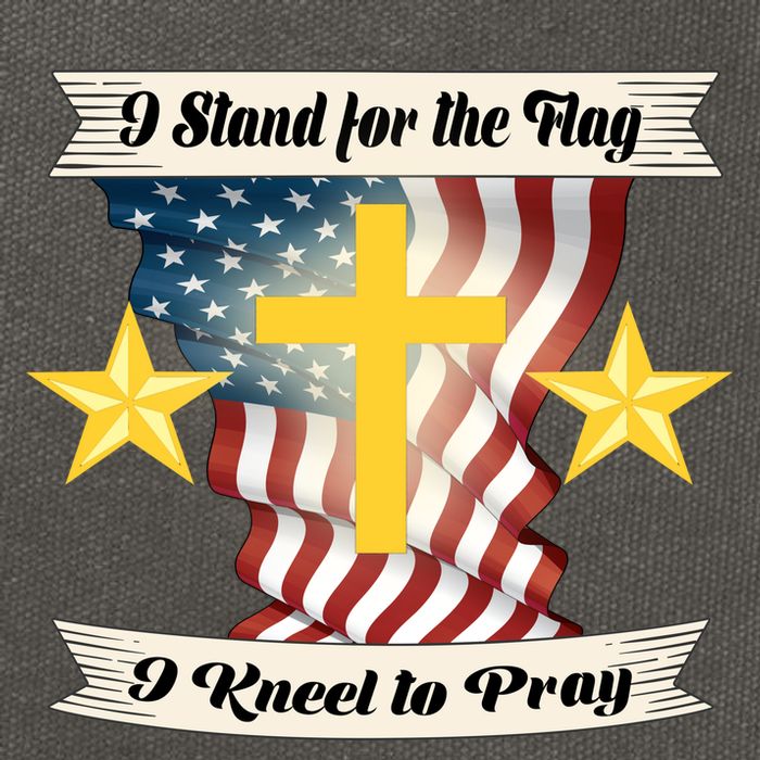 I Stand For The Flag I kneel To Pray America Cotton Canvas Backpack
