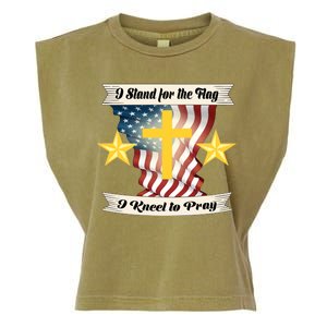 I Stand For The Flag I kneel To Pray America Garment-Dyed Women's Muscle Tee