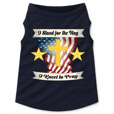 I Stand For The Flag I kneel To Pray America Doggie Tank