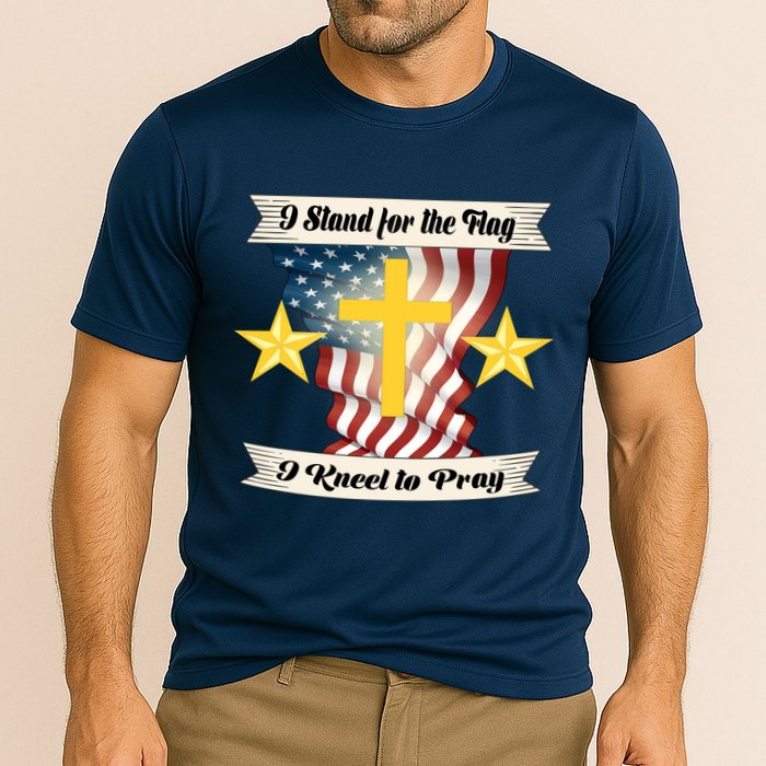 I Stand For The Flag I kneel To Pray America Cooling Performance Crew T-Shirt