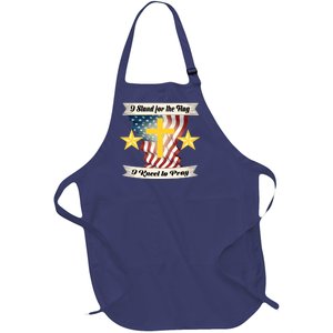 I Stand For The Flag I kneel To Pray America Full-Length Apron With Pockets