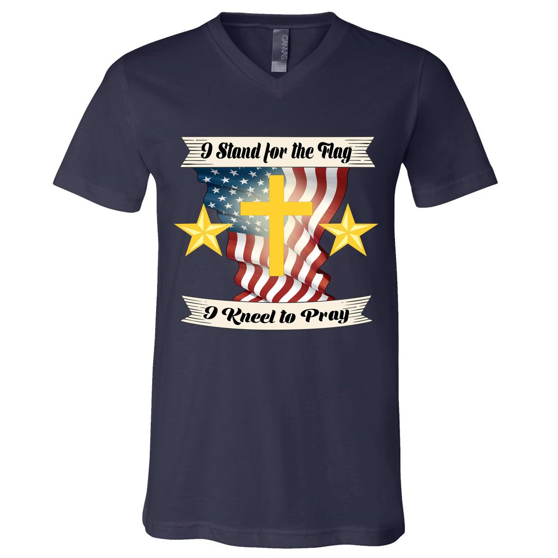 I Stand For The Flag I kneel To Pray America V-Neck T-Shirt