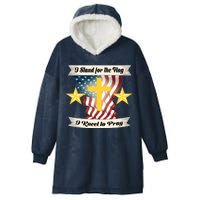 I Stand For The Flag I kneel To Pray America Hooded Wearable Blanket