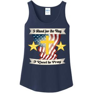 I Stand For The Flag I kneel To Pray America Ladies Essential Tank