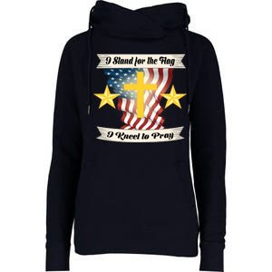 I Stand For The Flag I kneel To Pray America Womens Funnel Neck Pullover Hood