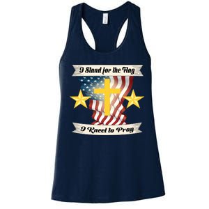 I Stand For The Flag I kneel To Pray America Women's Racerback Tank