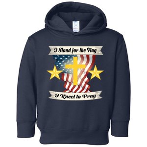 I Stand For The Flag I kneel To Pray America Toddler Hoodie