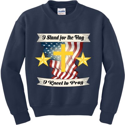 I Stand For The Flag I kneel To Pray America Kids Sweatshirt